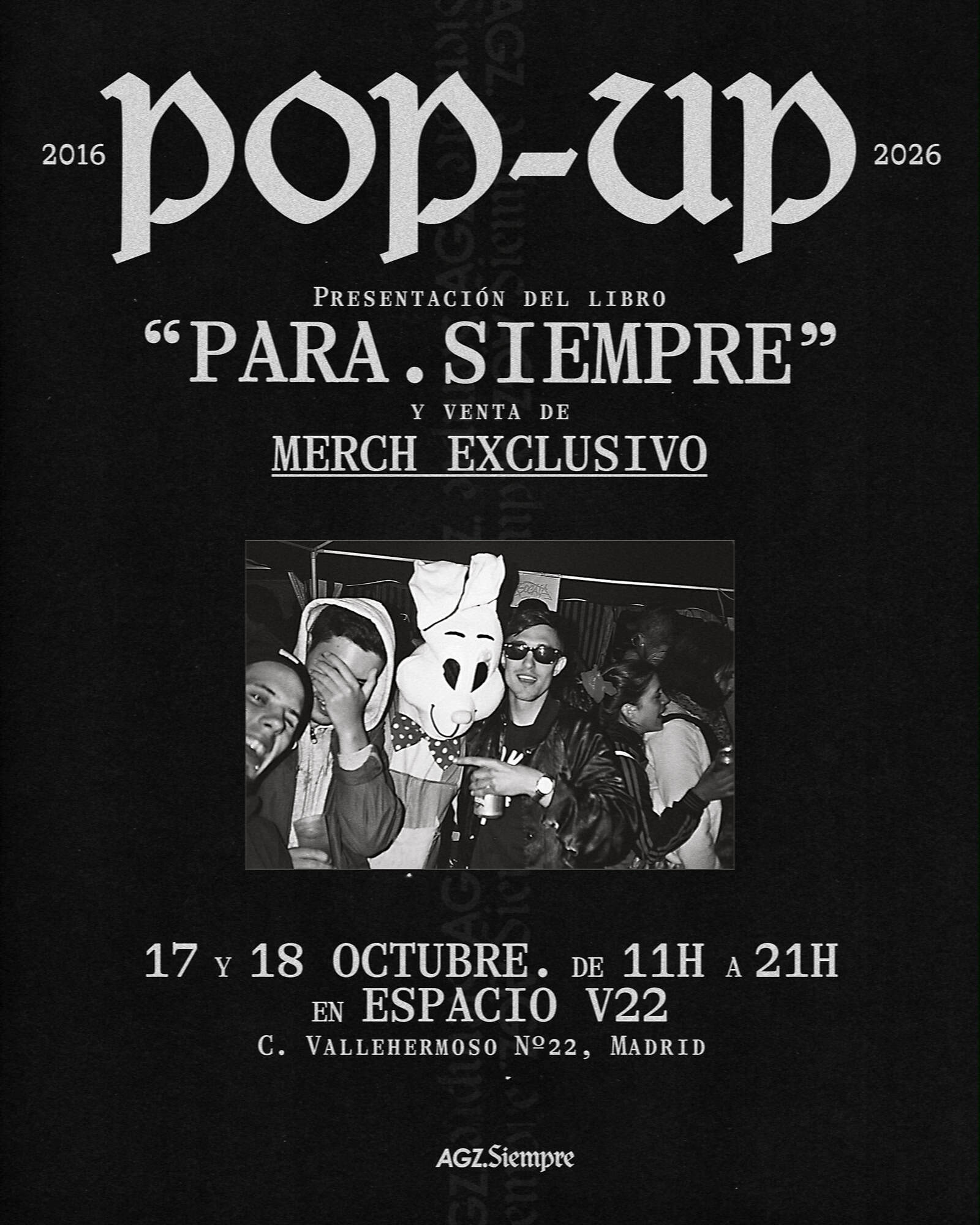 Cartel del pop-up de Agorazein en Espacio V22